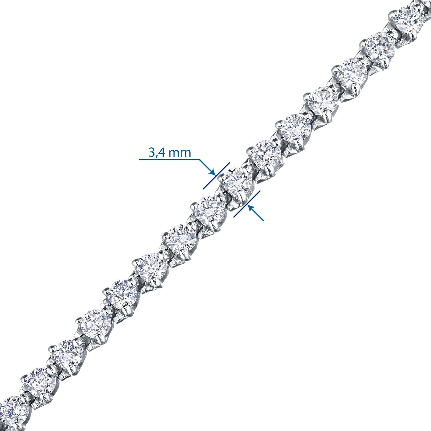 Luxuriöses 14-karätiges Weißgold-Diamantarmband mit 46 runden Steinen – Eleganter Schmuck von LevarJewelz 