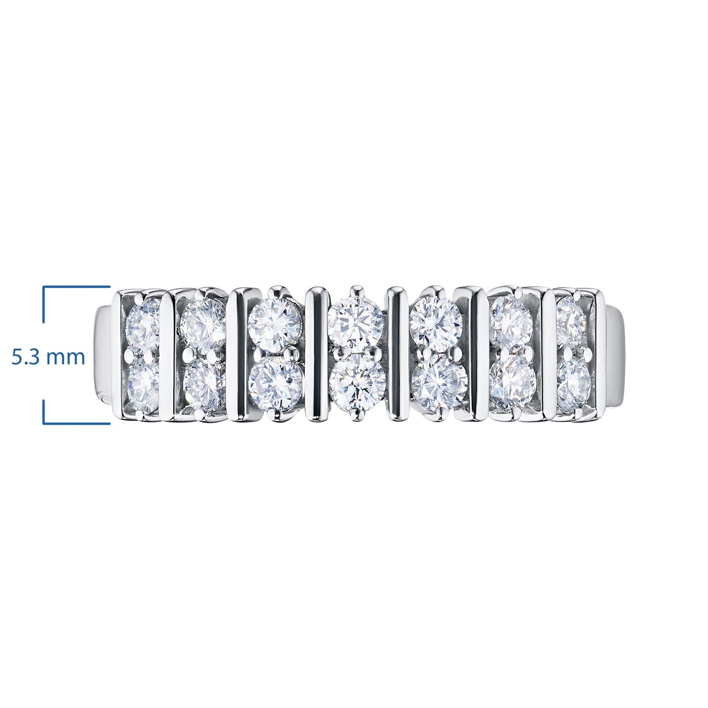 Luxuriöser Sterlingsilberring mit 14 im Labor hergestellten Diamanten im Rundschliff – 0,427 Karat – Eleganter Schmuck von LevarJewelz 