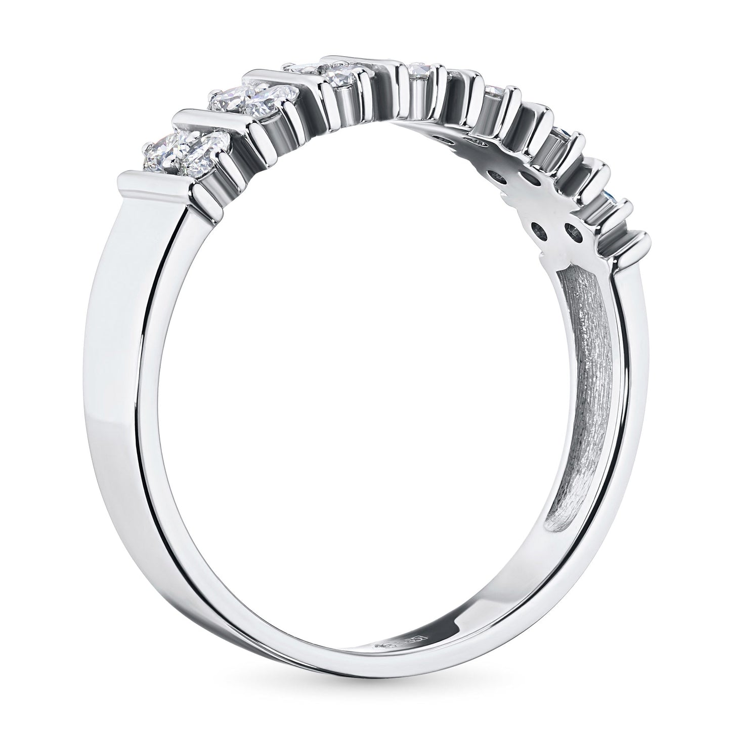 Luxury Sterling Silver Ring with 14 Round-Cut Lab-Created Diamonds – 0.427 Carat – Elegant Jewelry by LevarJewelz