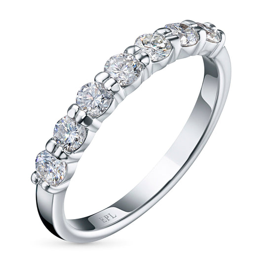 Sterling Silver Ring with 7 Round-Cut Lab-Created Diamonds - 0.555 CT.TW - Luxury Jewelry by LevarJewelz