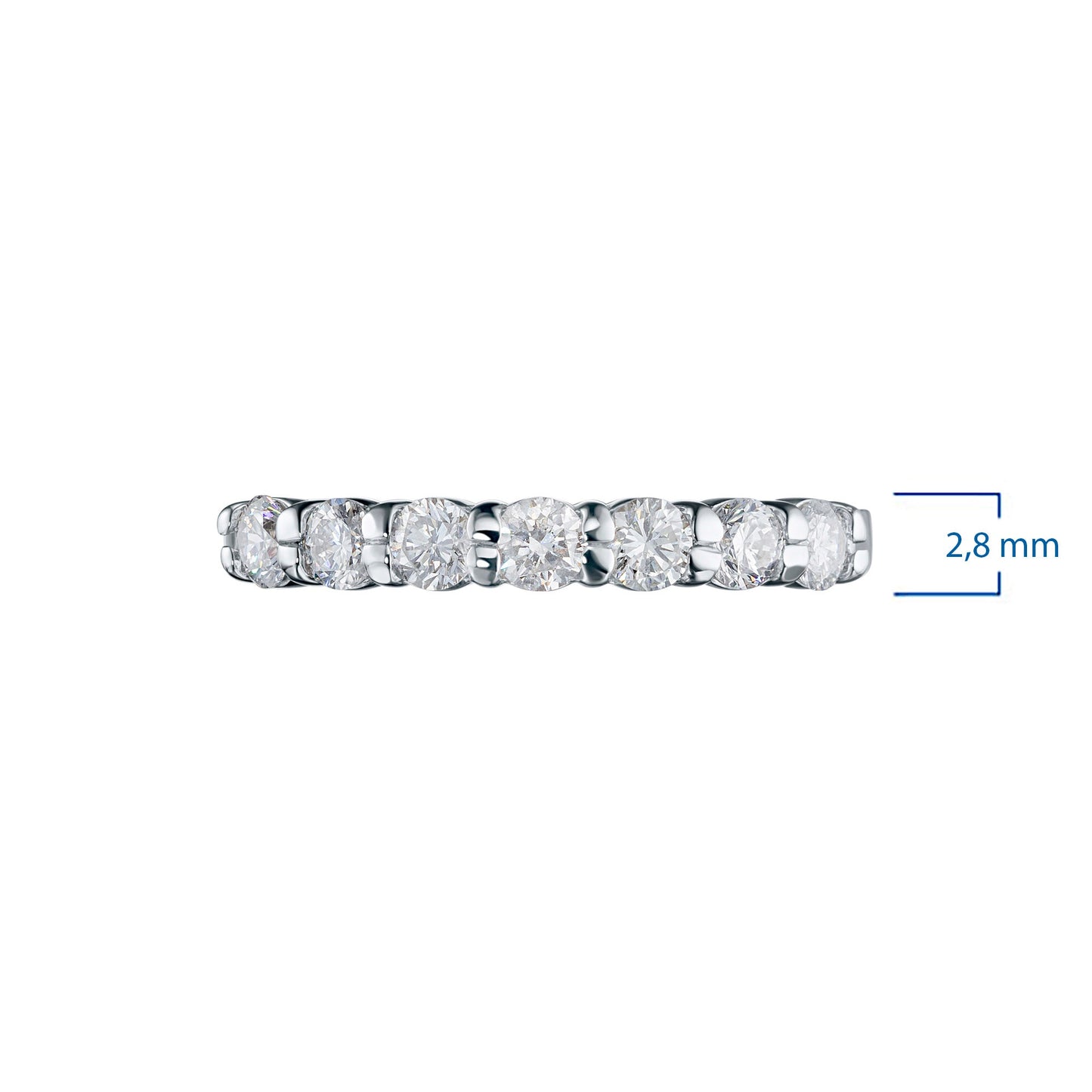 Sterling Silver Ring with 7 Round-Cut Lab-Created Diamonds - 0.555 CT.TW - Luxury Jewelry by LevarJewelz