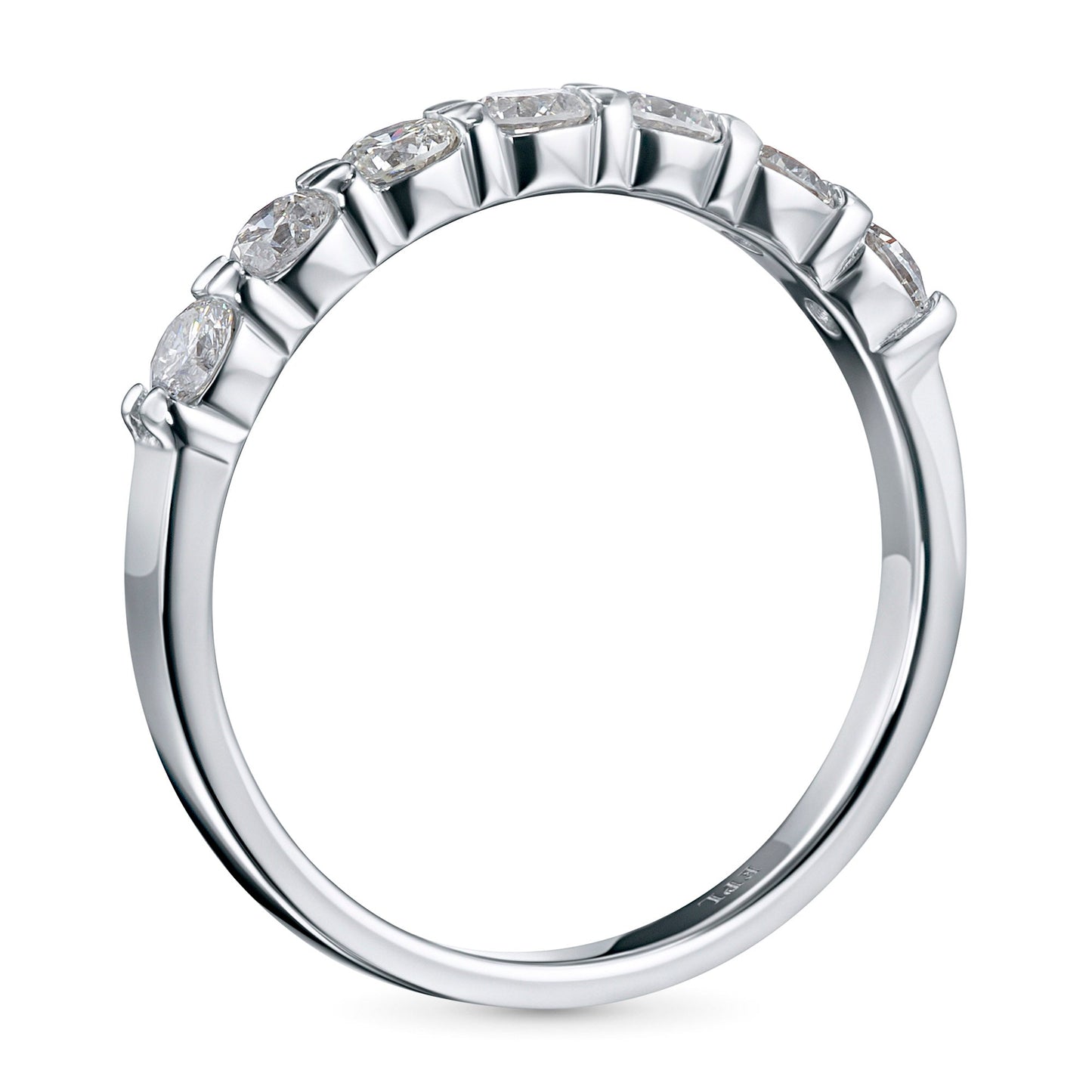 Sterling-Silberring mit 7 im Labor hergestellten Diamanten im Rundschliff – 0,555 CT.TW – Luxusschmuck von LevarJewelz 