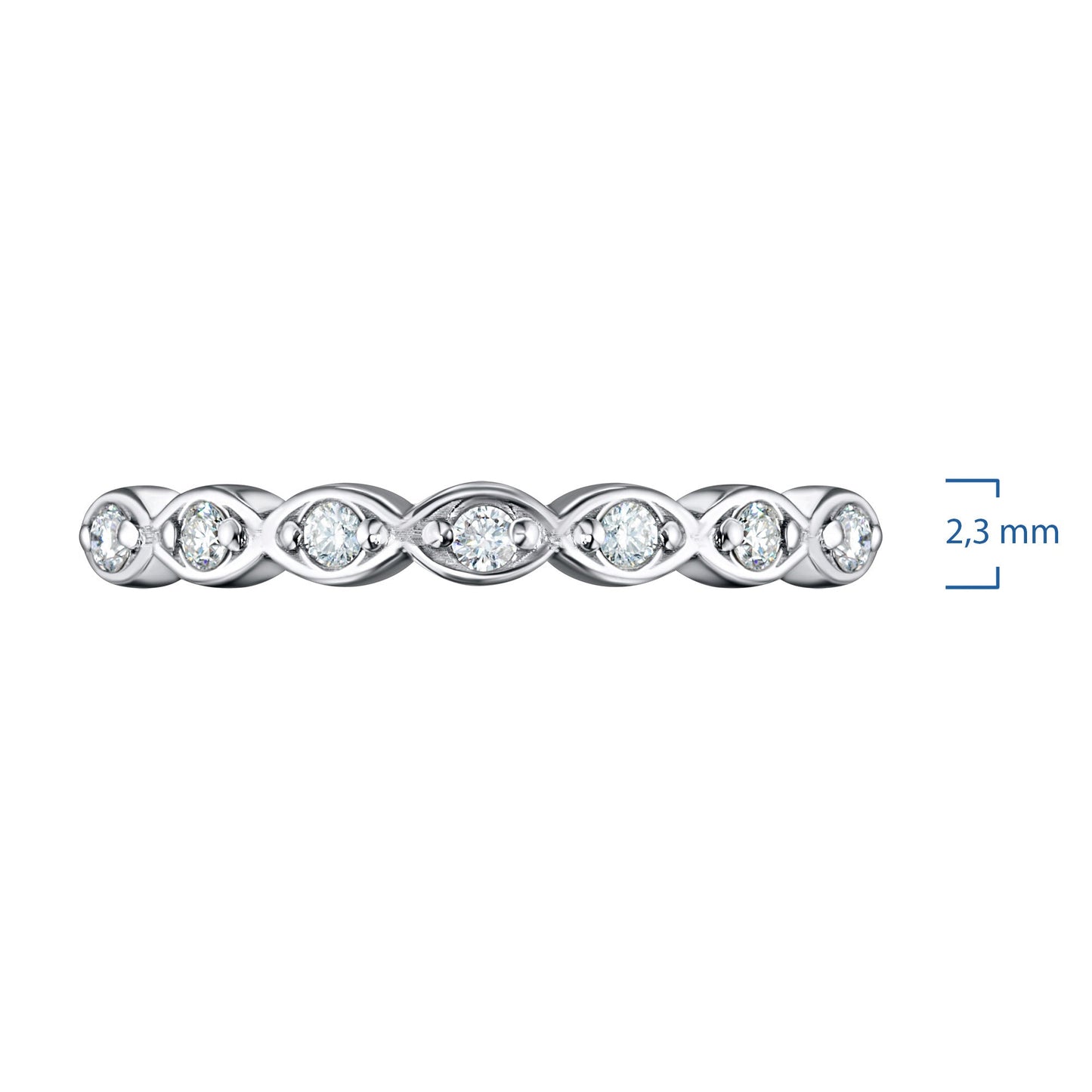 Luxury 14K White Gold Ring with 7 Round-Cut Lab-Created Diamonds – Elegant Jewelry by LevarJewelz