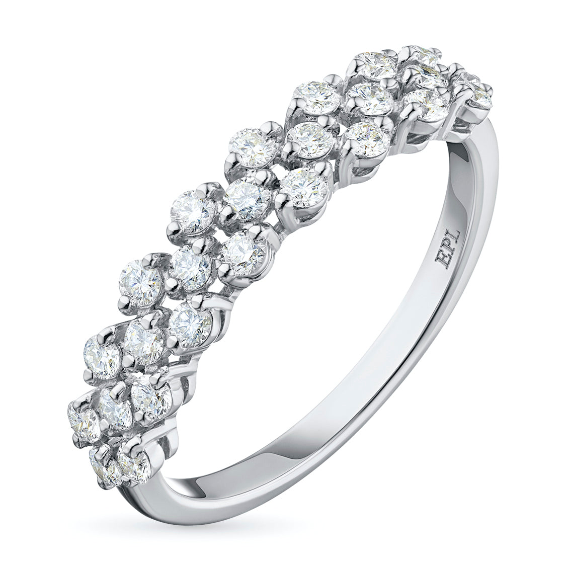 Sterling Zilveren Ring met 25 Ronde Geslepen Lab-Created Diamanten 0.861 CT.TW - Luxe Sieraden van LevarJewelz 