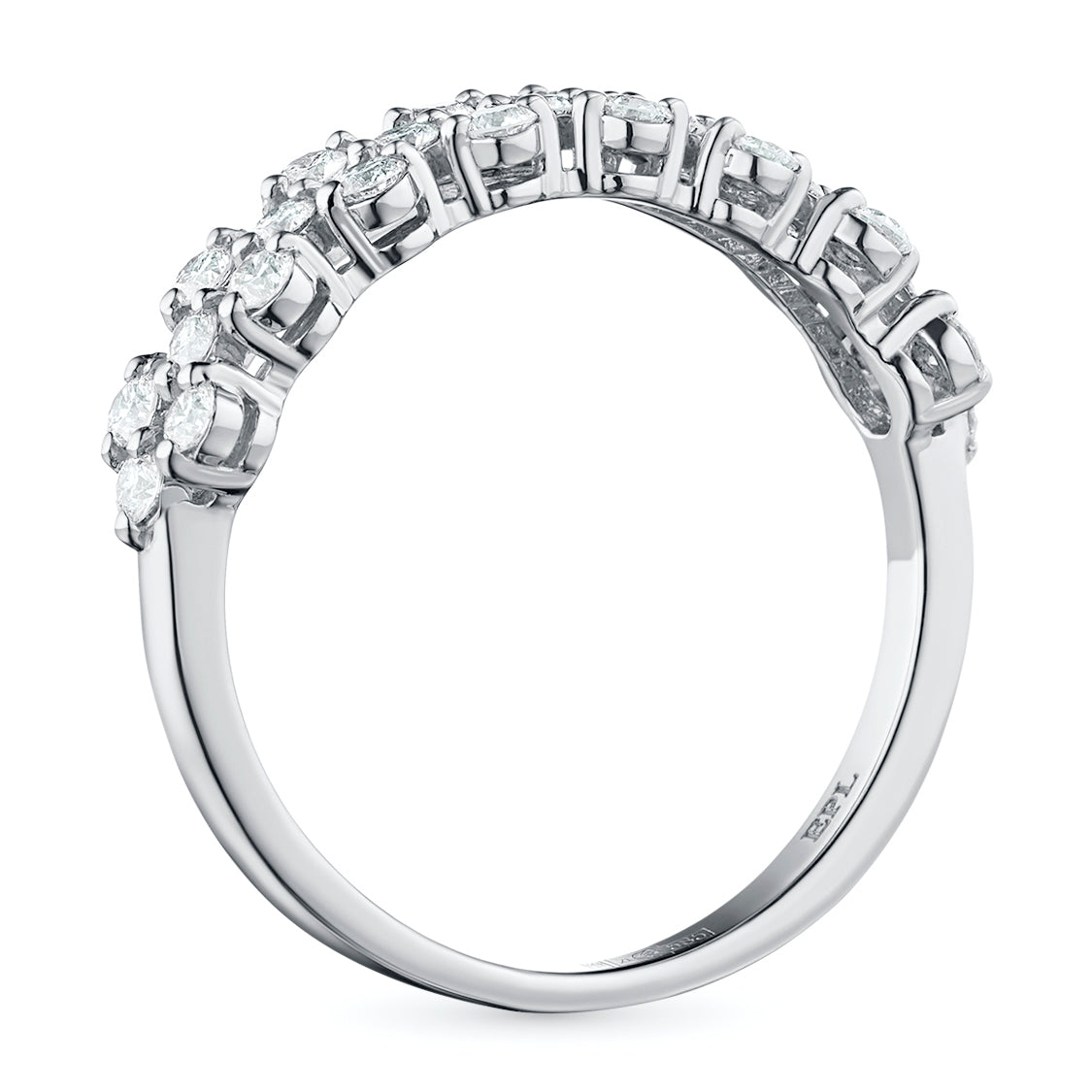 Sterling Zilveren Ring met 25 Ronde Geslepen Lab-Created Diamanten 0.861 CT.TW - Luxe Sieraden van LevarJewelz 