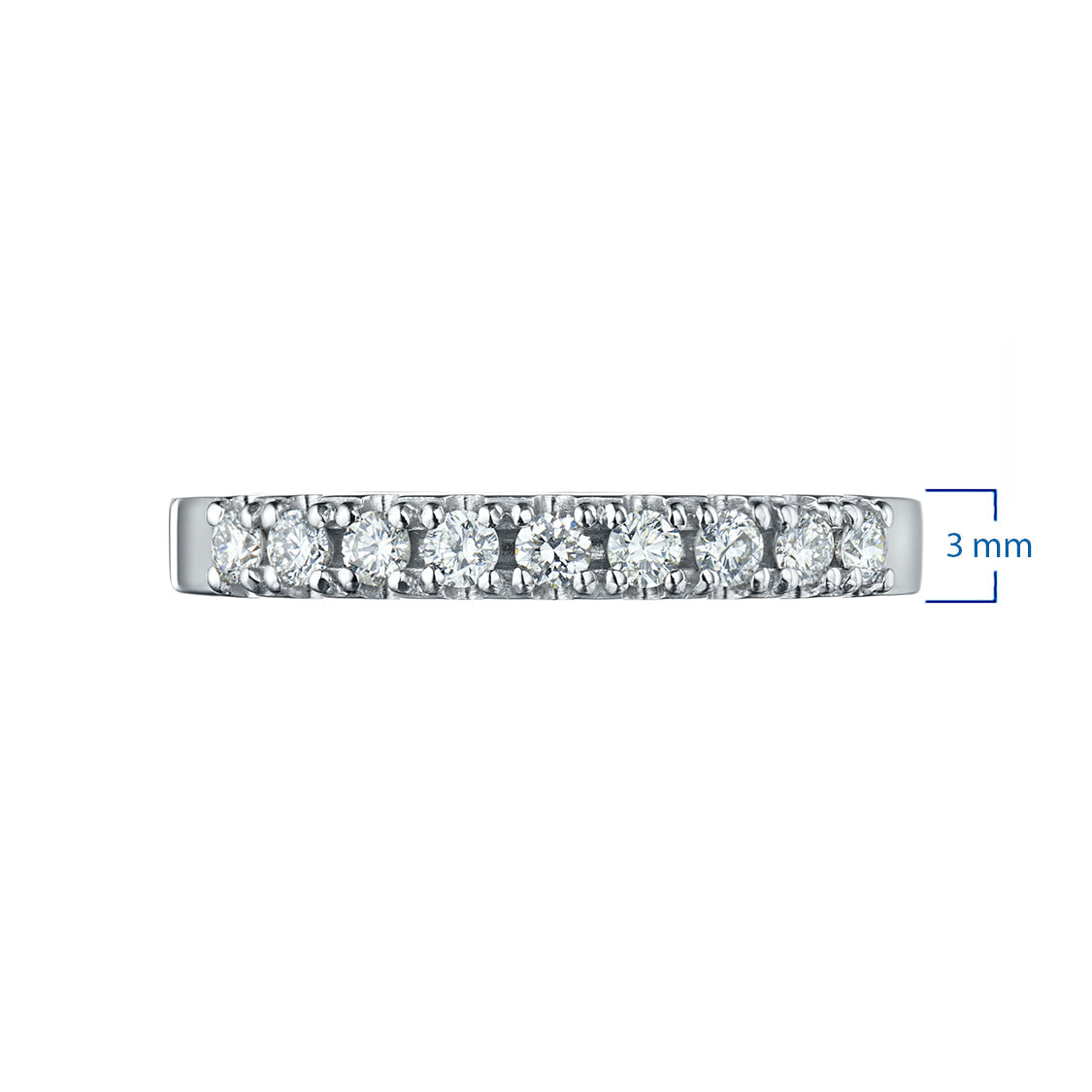 14K White Gold Ring with 9 Round Lab-Created Diamonds – Elegant Luxury Jewelry by LevarJewelz