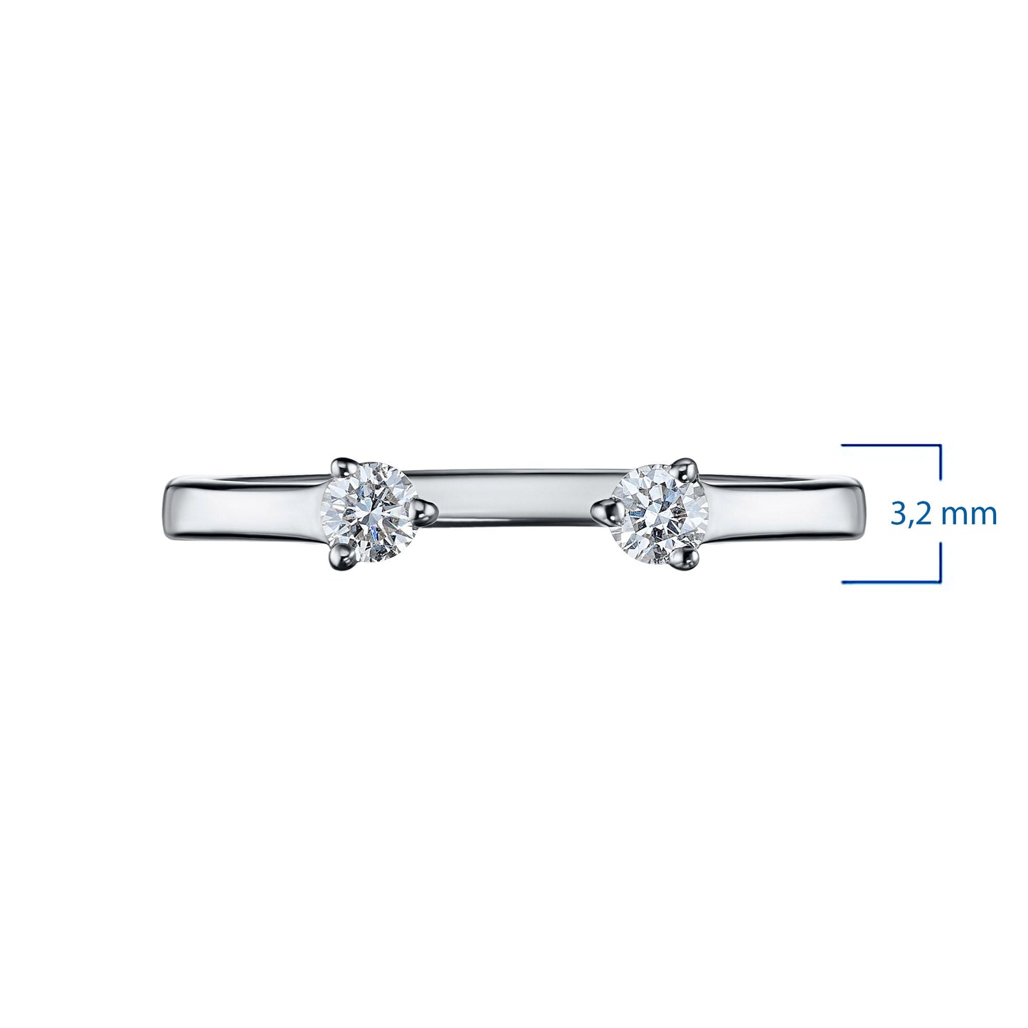 Luxuriöser Sterlingsilberring mit 2 im Labor hergestellten Diamanten im Rundschliff – 0,159 CT.TW – Eleganter Schmuck von LevarJewelz 