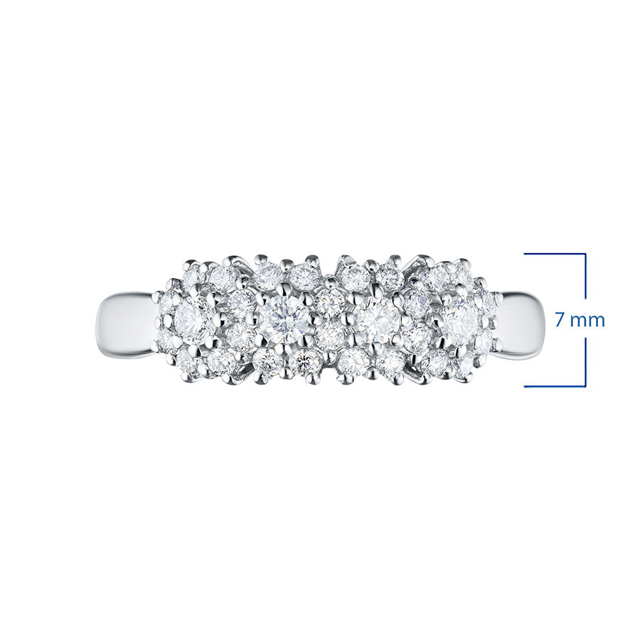 Luxury Sterling Silver Ring with 30 Round-Cut Lab-Created Diamonds – Elegant Jewelry by LevarJewelz