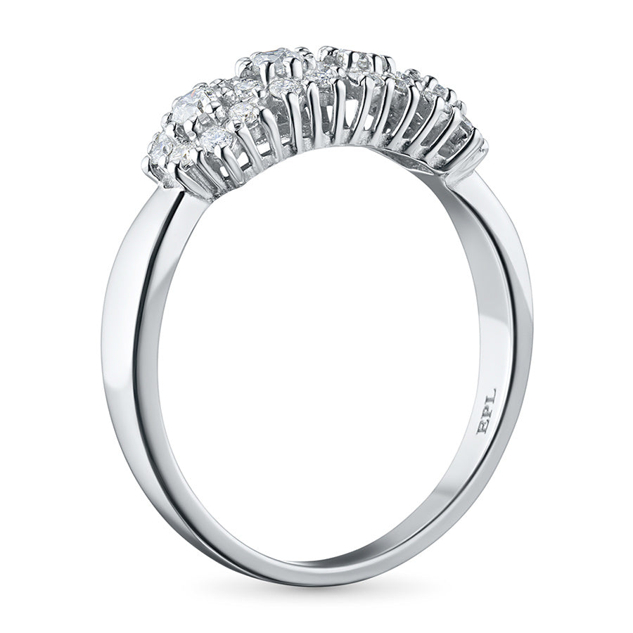 Luxuriöser Sterlingsilberring mit 30 im Labor hergestellten Diamanten im Rundschliff – Eleganter Schmuck von LevarJewelz 