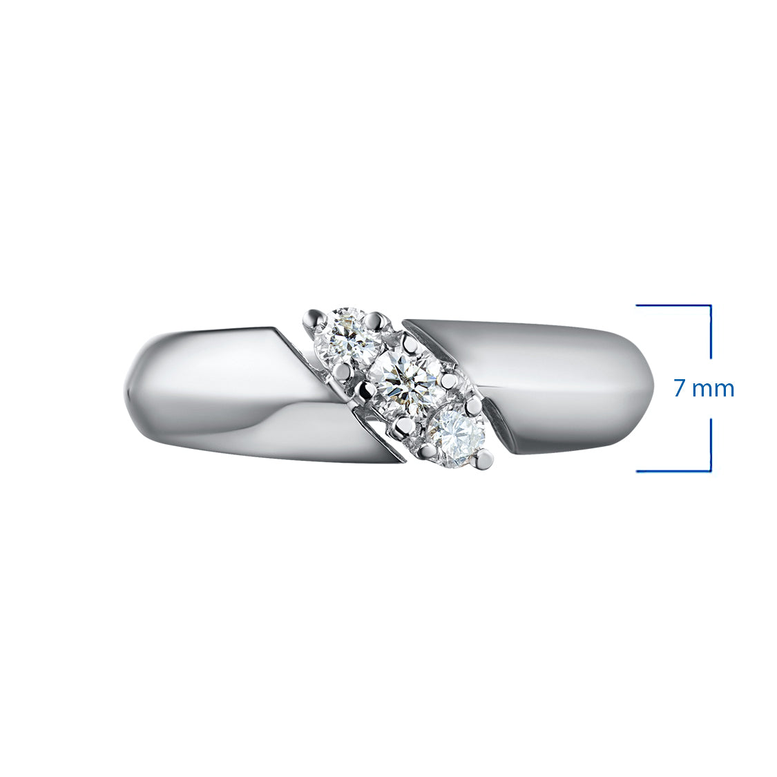 Eleganter Sterling-Silberring mit 3 im Labor hergestellten Diamanten im Rundschliff – Luxusschmuck von LevarJewelz 