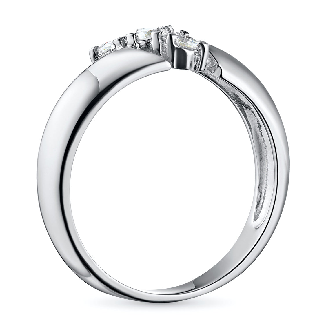 Elegant Sterling Silver Ring with 3 Round-Cut Lab-Created Diamonds – Luxury Jewelry by LevarJewelz