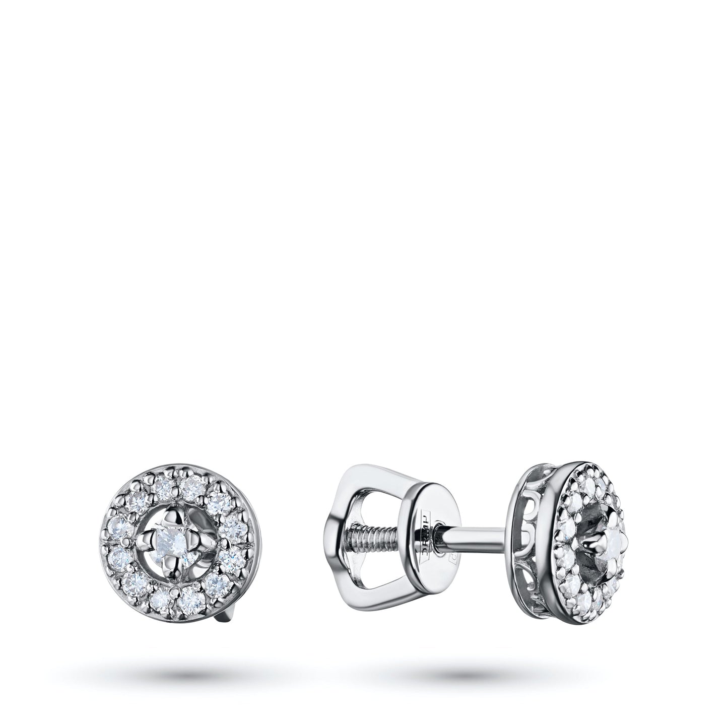 Ohrstecker aus Sterlingsilber mit 26 im Labor hergestellten Diamanten im Rundschliff – Eleganter Schmuck von LevarJewelz