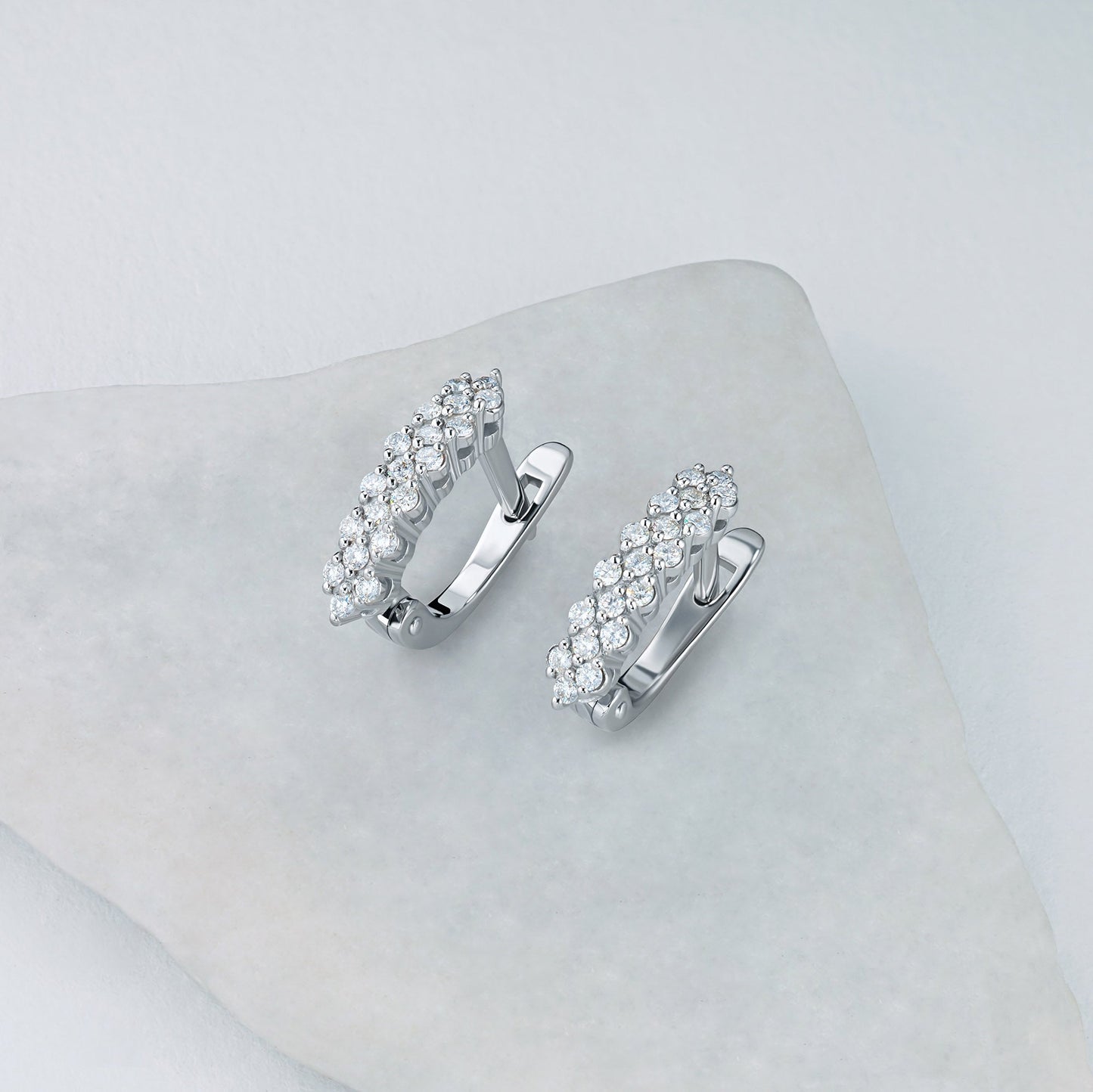 Sterling Silver Earrings with Round-Cut Diamonds - Elegant Jewelry for Women by LevarJewelz