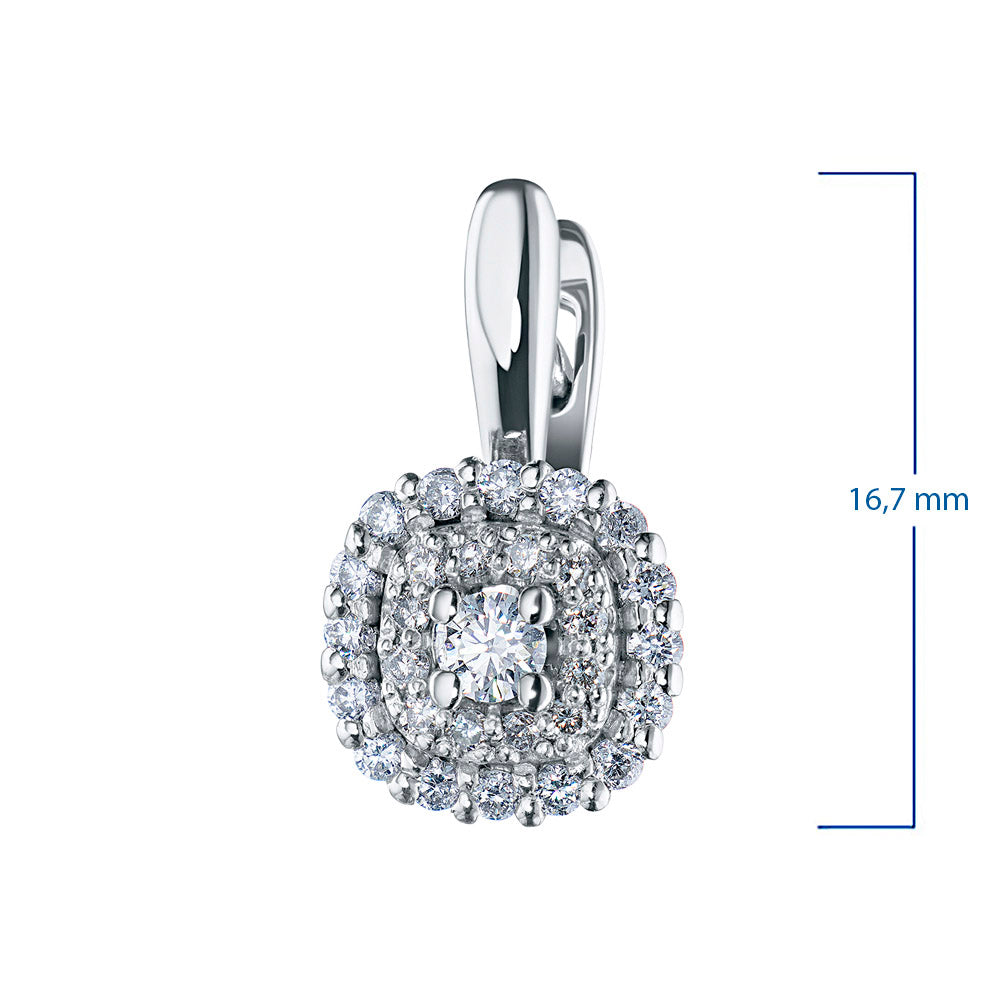Luxusschmuck von LevarJewelz – 14 Karat Weißgold-Ohrringe mit Diamanten im Rundschliff für Damen 