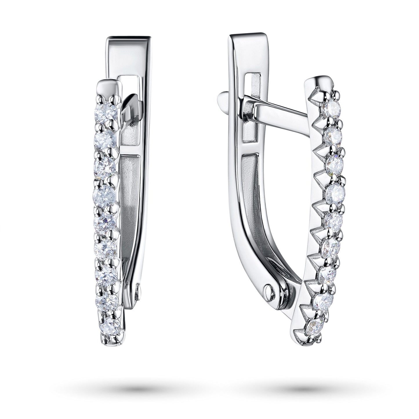 Elegant Sterling Silver Earrings with Lab-Created Diamonds – Luxury Jewelry by LevarJewelz