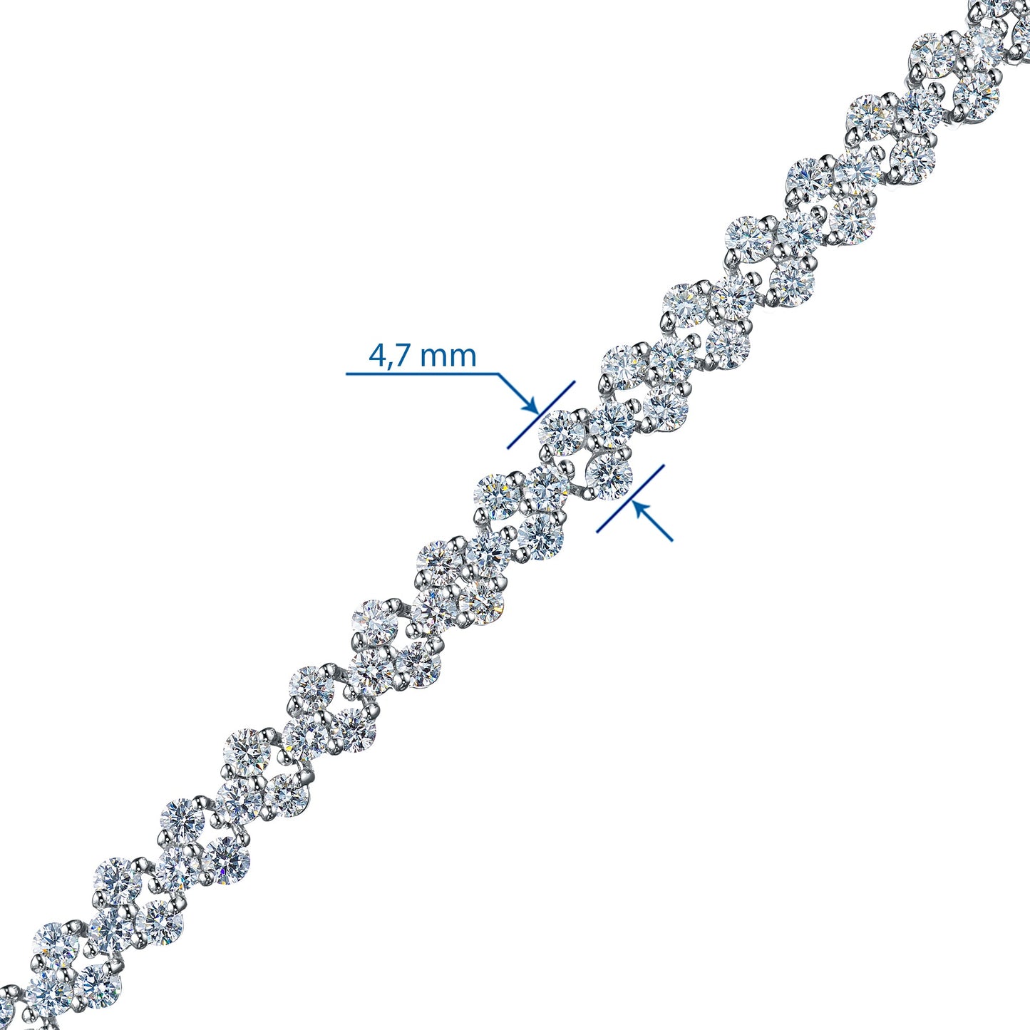Luxuriöses 14-Karat-Weißgoldarmband mit 124 runden Diamanten – Eleganter Damenschmuck von LevarJewelz 