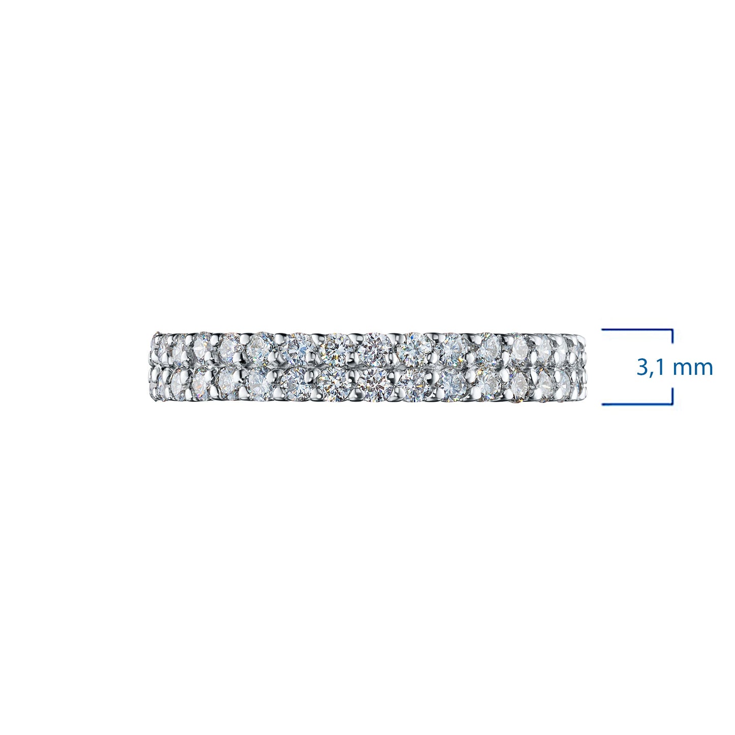 14K White Gold Ring with 34 Round-Cut Lab-Created Diamonds 0.503 CT.TW - Luxury Jewelry by LevarJewelz