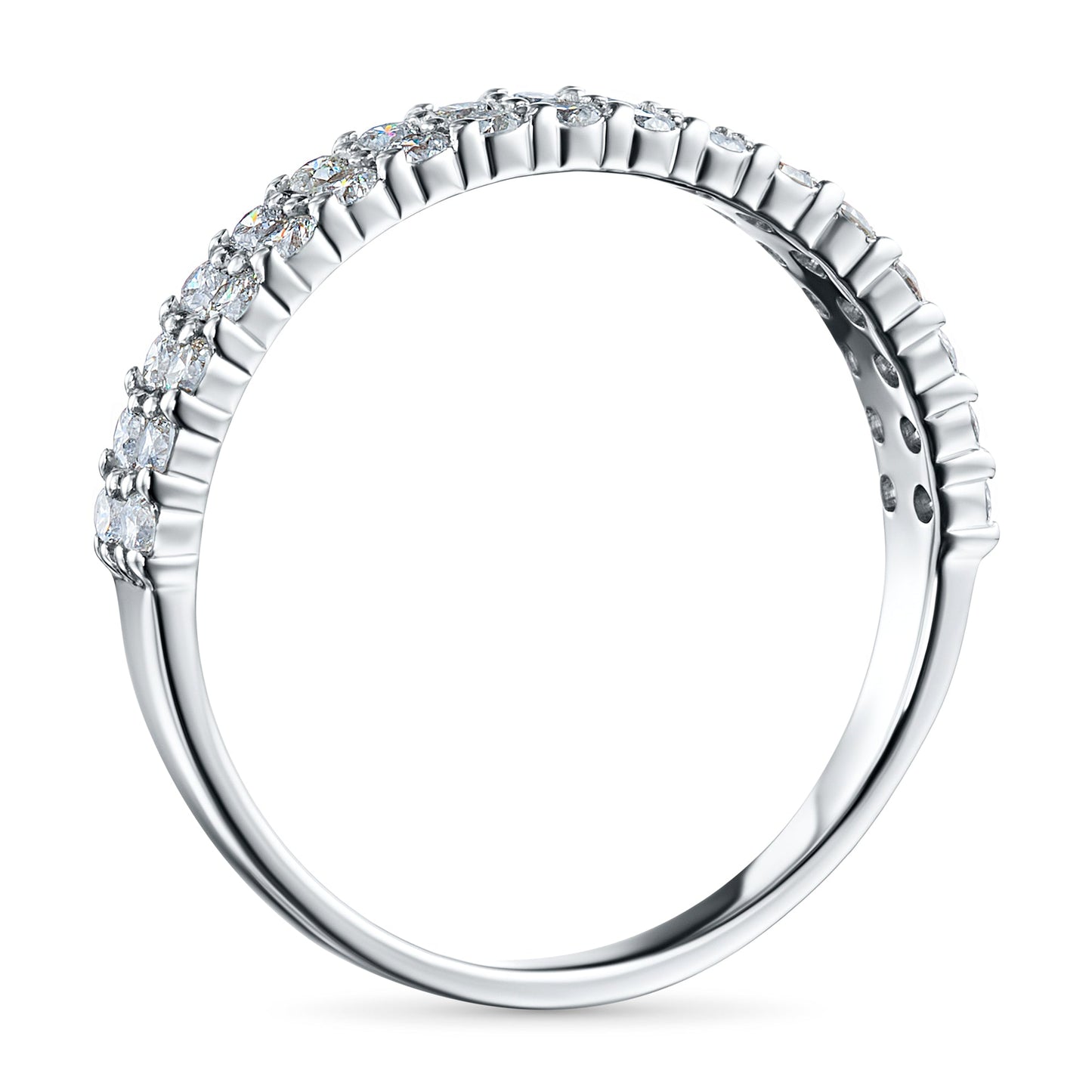 14K White Gold Ring with 34 Round-Cut Lab-Created Diamonds 0.503 CT.TW - Luxury Jewelry by LevarJewelz