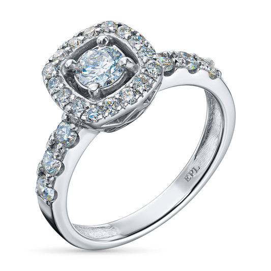 14K White Gold Diamond Ring with 23 Round-Cut Diamonds 1.011 CT.TW | Luxury Jewelry by LevarJewelz