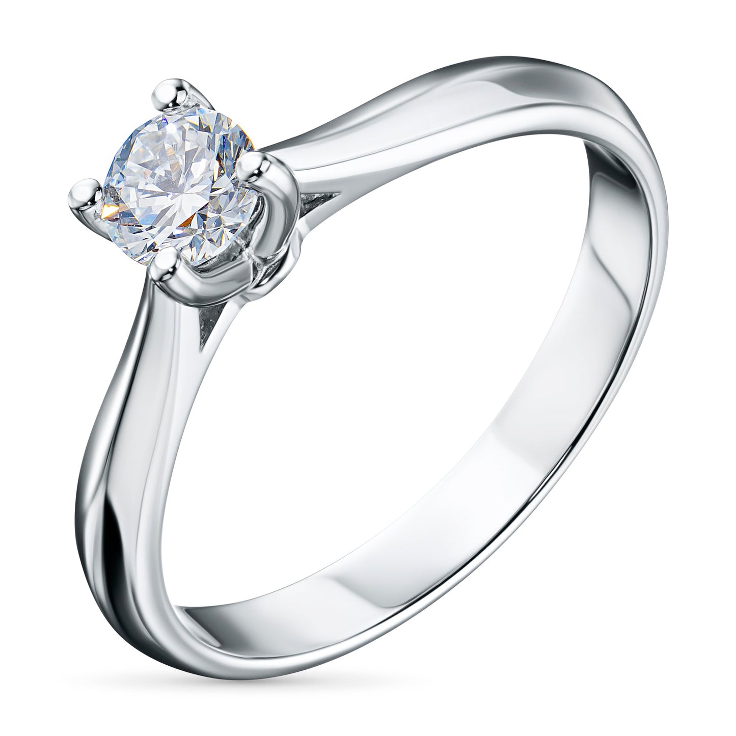 14K White Gold Ring with Round-Cut Lab-Created Diamond 0.525 CT.TW – Luxury Jewelry by LevarJewelz