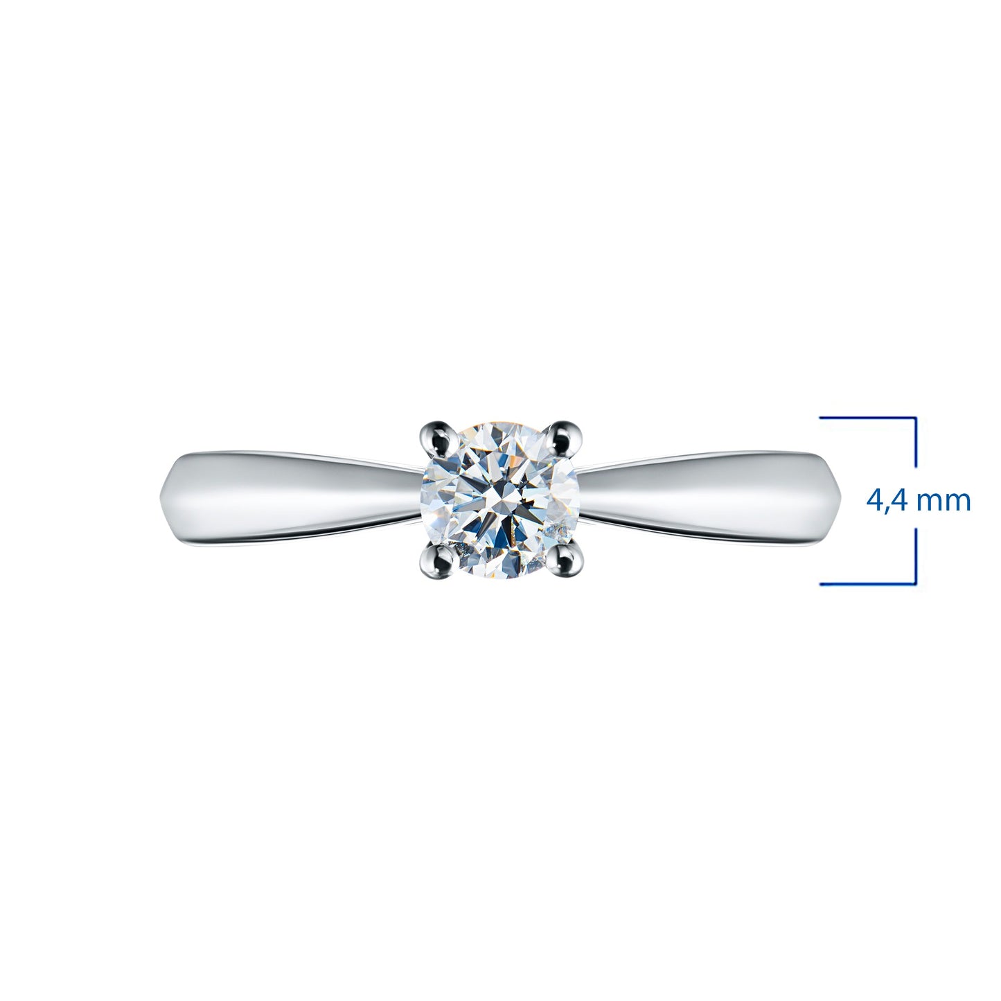 14K White Gold Ring with Round-Cut Lab-Created Diamond 0.525 CT.TW – Luxury Jewelry by LevarJewelz