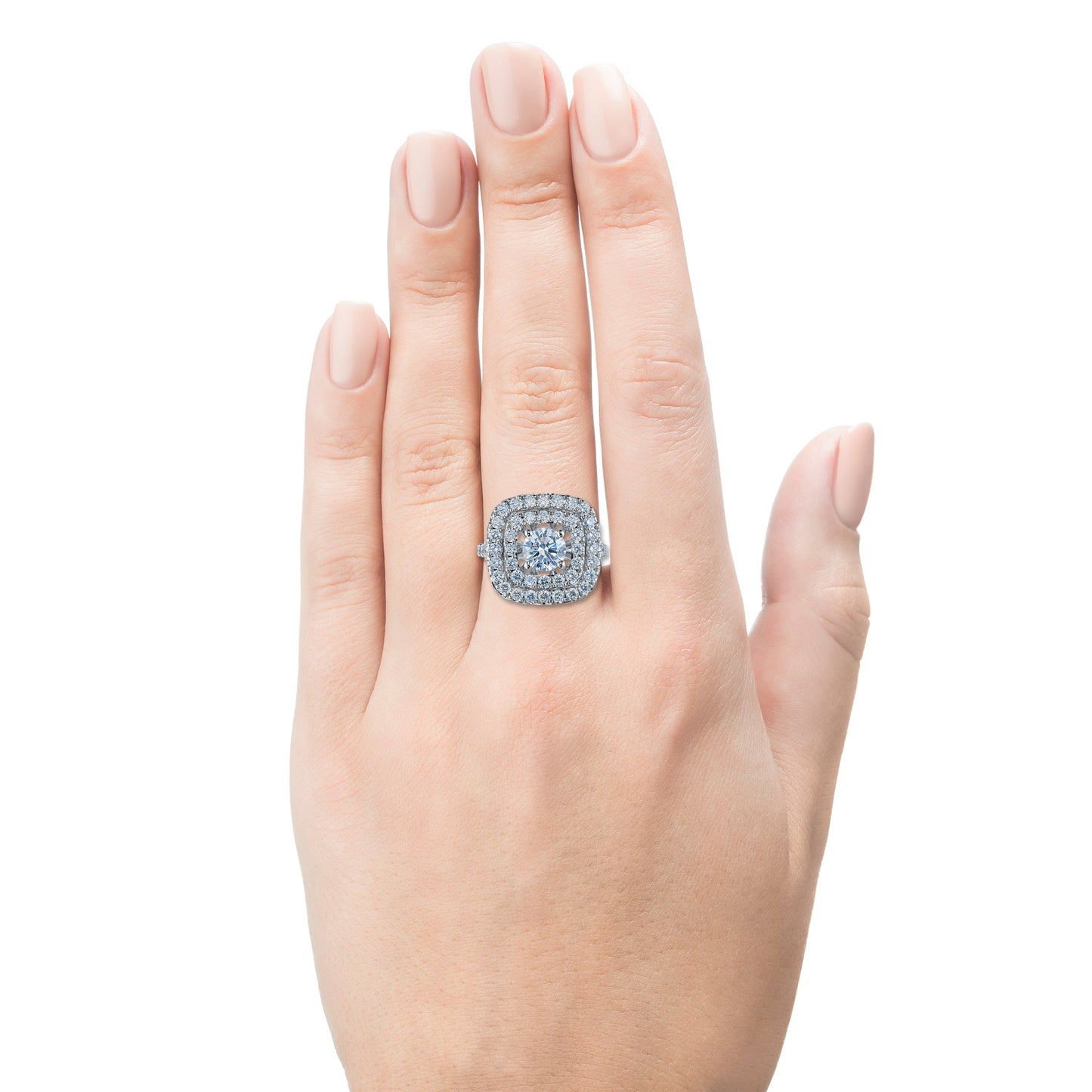 Diamantring aus 14 Karat Weißgold mit 57 Diamanten im Rundschliff (3,514 Karat TW) | Luxusschmuck von LevarJewelz
