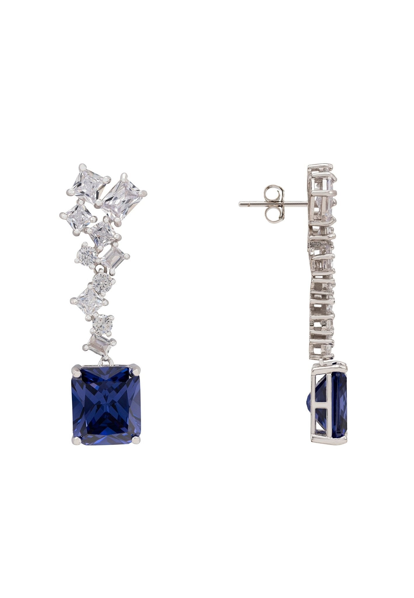 Diana Tanzanite Drop Earrings in 925 Sterling Silver - Elegant Luxury Jewelry for Women