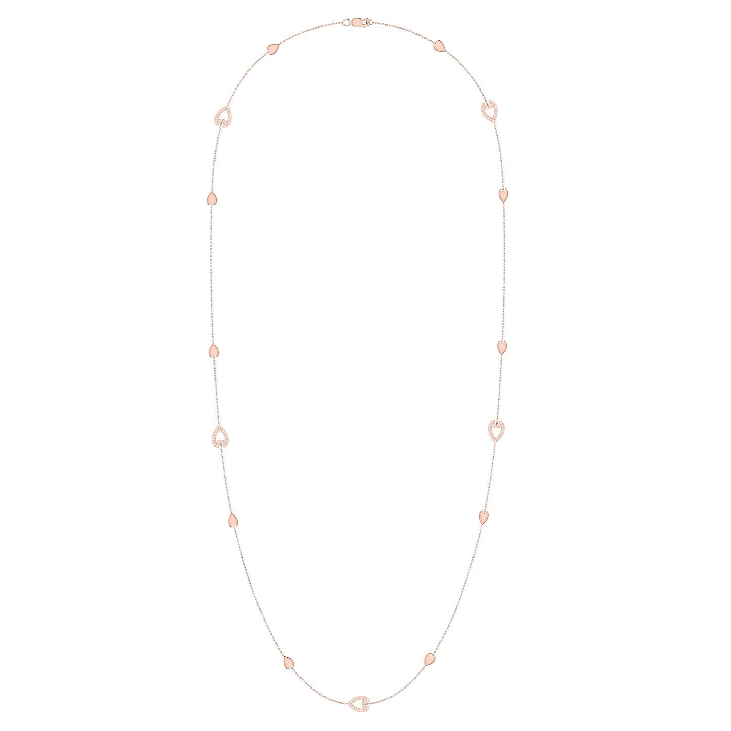 Avani Open Raindrop Layered Diamond Halskette in 14K Rose Gold Vermeil von LevarJewelz - Eleganter Luxusschmuck 