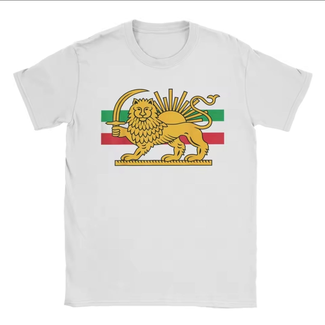 Persian Lion and Sun Flag T-Shirt – Short Sleeve Unisex Tee for Men & Women